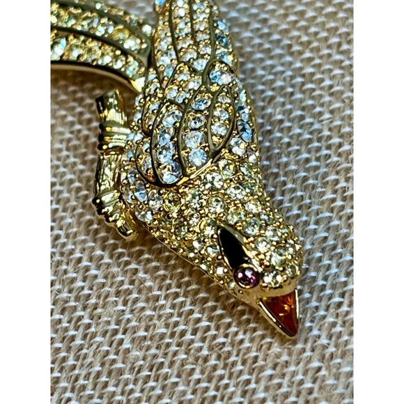 NOLAN MILLER Avalon Bird Of Paradise Brooch Diamanté Crystal Jewelry Present Bir - Picture 4 of 12